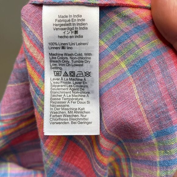 NWT J Crew Gwyneth Linen Slip Dress in Sunset Pink Plaid Adjustable Strap Sz 12 - Picture 8 of 11